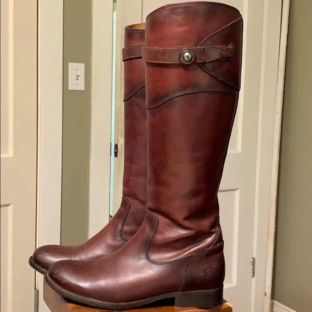 Frye Molly button knee high leather boots size 8